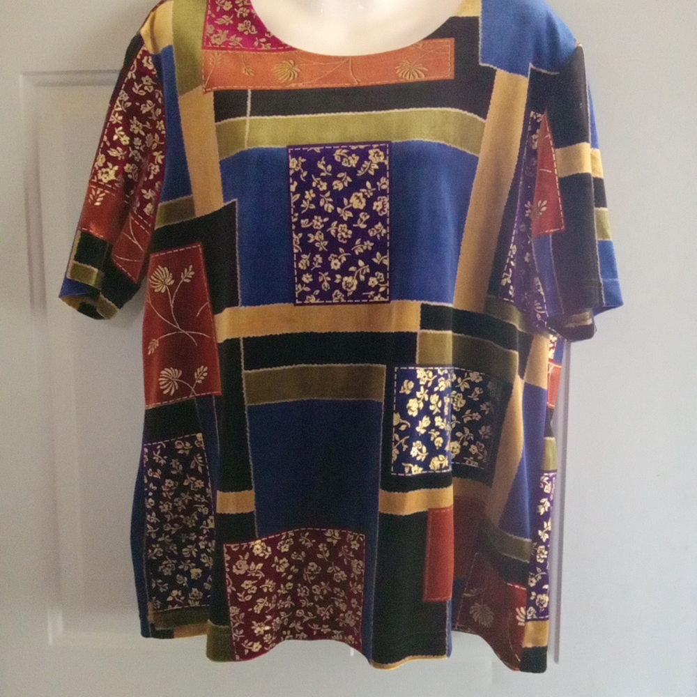 Blair Multicolor Patchwork Short Sleeve Top